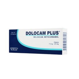 Dolocam Plus 20 capsules Meloxicam 7.5mg. Metocarbamol 215mg.